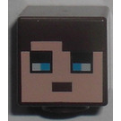 LEGO Dark Brown Figure Head with Dark Brown Hair (Recessed Solid Stud) (19729)