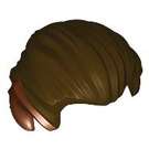 LEGO Dark Brown Hair Swept Back with Reddish Brown Ears (95062)