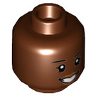 LEGO Dark Brown Head - Mae Jemison (Recessed Solid Stud) (3626 / 37359)