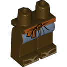 LEGO Dunkelbraun Hüften und Beine mit Dark Orange Gürtel (3815 / 34478)