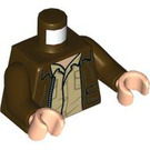 LEGO Donkerbruin Indiana Jones Torso (973 / 76382)