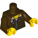 LEGO Donkerbruin Jake Raines Minifig Torso met Vliegenier Jacket & 'SMH' (76382 / 88585)