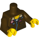 LEGO Dark Brown Jake Raines Minifig Torso with Aviator Jacket & 'SMH' (76382 / 88585)