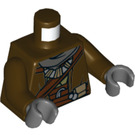 LEGO Donkerbruin Klatooinian Raider met Helm en Schouder Armor Minifig Torso (973 / 76382)