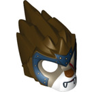 LEGO Donkerbruin Lion Masker met Dark Tan Gezicht en Dark Blauw Headpiece (11129 / 13043)