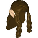 LEGO Dark Brown Long Hair with Braids and Ears (14374)