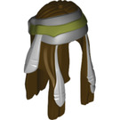 LEGO Dark Brown Long Hair with Feathers and Bandana Pattern (13884 / 14378)