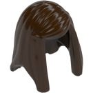 LEGO Dark Brown Long Straight Hair with Side Part (92083)