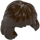 LEGO Dunkelbraun Mittellanges Haar, gekämmt Behind Ear (36037)