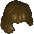 LEGO Dunkelbraun Mittlere Länge Haar, gekämmt Behind Ear (36037)
