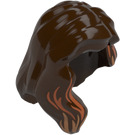 LEGO Dark Brown Mid-Length Hair with Side Parting with Brown Streaks (85974)