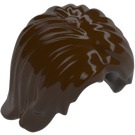 LEGO Marron Foncé Mi-longueur Cheveux ébouriffés avec séparation centrale (88283)