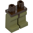 LEGO Tmavě hnědá Minifigurka Boky s Olive Zelená Nohy (3815 / 73200)