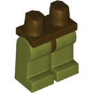 LEGO Donkerbruin Minifigure Heupen met Olive Green Poten (3815 / 73200)