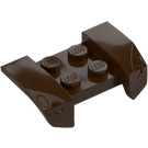 LEGO Dark Brown Mudguard Plate 2 x 4 with Overhanging Headlights (44674)