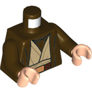LEGO Dark Brown Obi Wan Kenobi with Gray Hair and Dark Brown Robe Minifig Torso (973 / 76382)