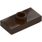 LEGO Dark Brown Plate 1 x 2 with 1 Stud (with Groove and Bottom Stud Holder) (15573 / 78823)