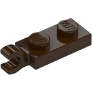 LEGO Marrón oscuro Placa 1 x 2 con Clip Horizontal en Final (42923 / 63868)