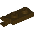 LEGO Dunkelbraun Platte 1 x 2 mit Horizontaler Clip auf Ende (42923 / 63868)