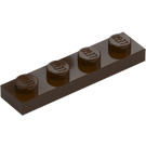 LEGO Mørkebrun Plade 1 x 4 (3710)