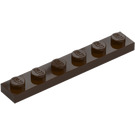 LEGO Donkerbruin Plaat 1 x 6 (3666)