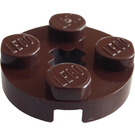 LEGO Marron Foncé assiette 2 x 2 Rond avec Trou d'essieu (avec trou d'axe en '+') (4032)