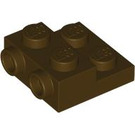 LEGO Dark Brown Plate 2 x 2 x 0.7 with 2 Studs on Side (4304 / 99206)