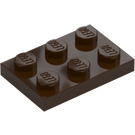 LEGO Mörkbrun Platta 2 x 3 (3021)