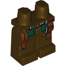 LEGO Marron foncé Scrum Jambes avec Reddish Brown Coattails et rouge, blanc et Green Modèle (97716 / 98301)