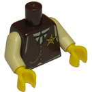 LEGO Ciemny brąz Sheriff Minifigurka Tułów (973 / 88585)