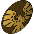 LEGO Dunkelbraun Schild mit Gebogen Gesicht mit Gold Eagle (13908 / 75902)