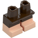 LEGO Dark Brown Short Legs with Flesh Lower Legs (37679 / 41879)