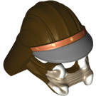 LEGO Dark Brown Skiff Guard Helmet with Gray Visor and Dark Tan Chin Guard (10466 / 47544)