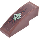 LEGO Dark Brown Slope 1 x 3 Curved with Ghost Face Sticker (50950)
