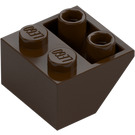 LEGO Mörkbrun Backe 2 x 2 (45°) Omvänd med platt mellanlägg under (3660)