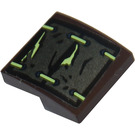 LEGO Dark Brown Slope 2 x 2 Curved with 2 Armor Plates with Yellowish Green Laces and Stains Sticker (15068)