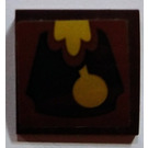 LEGO Dark Brown Slope 2 x 2 Curved with Cogsworth pendulum Sticker (15068)