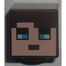 LEGO Dark Brown Square Minifigure Head with Face with Medium Azure Eyes (19729)