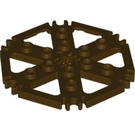 LEGO Dark Brown Technic Plate 6 x 6 Hexagonal with Six Spokes and Clips with Hollow Studs (64566)
