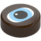 LEGO Dark Brown Tile 1 x 1 Round with blue eye (35380 / 104336)