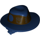 LEGO Dark Brown Tousled Hair and Dark Blue Cowboy Hat with Dark Brown Band (49393)