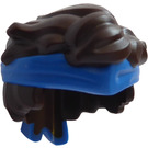 LEGO Marrone scuro Capelli arruffati con Blu Bandana (69558)