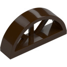 LEGO Dark Brown Window 1 x 4 x 1.3 Curved with Bars (20309)