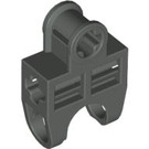 LEGO Dark Gray Ball Connector with Perpendicular Axleholes and Vents and Side Slots (32174)