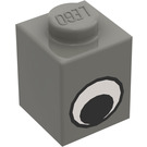 LEGO Grigio scuro Mattoncino 1 x 1 con Occhio senza punto sulla pupilla (40038 / 48409)