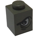 LEGO Dark Gray Brick 1 x 1 with With Left Arched Eye (3005)