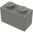 LEGO Donkergrijs Steen 1 x 2 met buis aan de onderzijde (3004 / 93792)