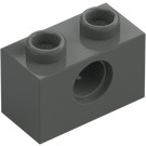 LEGO Mörkgrå Kloss 1 x 2 med Hål (3700)