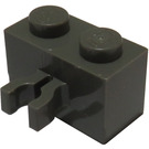 LEGO Grigio scuro Mattoncino 1 x 2 con Verticale Clip (Spazio vuoto nella clip) (30237)