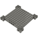 LEGO Mörkgrå Kloss 12 x 12 x 1 med Grooved Hörn Supports (30645)